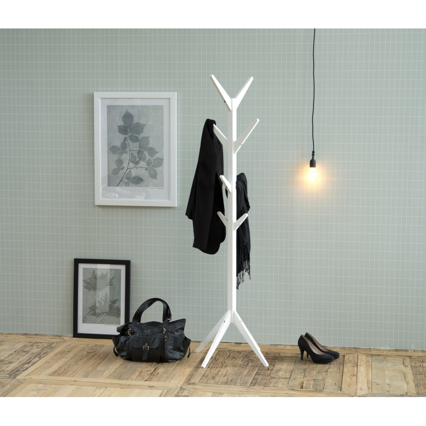 Porte-manteau sur pied VINS 178x42 cm blanc
