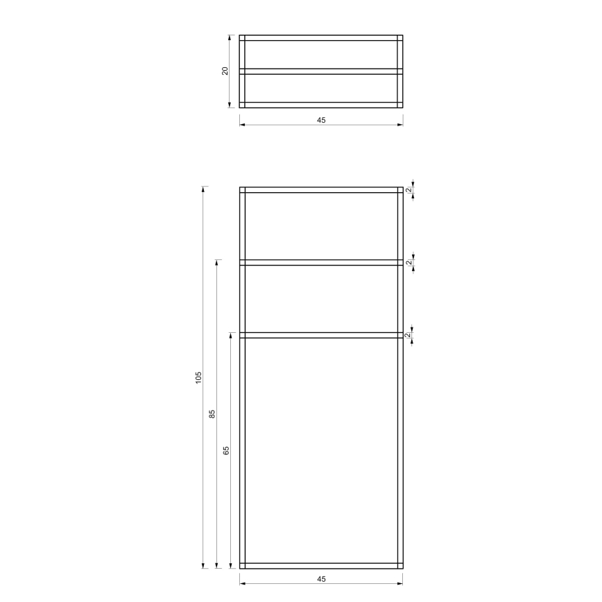 Porte-serviettes 105x45 cm noir