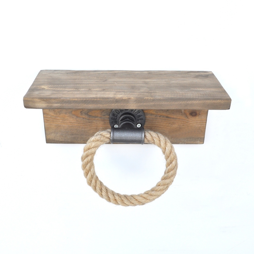 Porte-serviettes avec une étagère BORURAF 14x30 cm épicéa