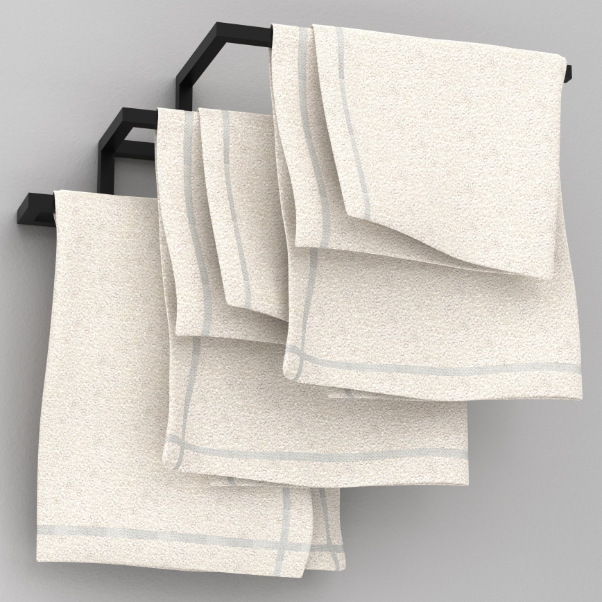 Porte-serviettes mural 19x58 cm noir