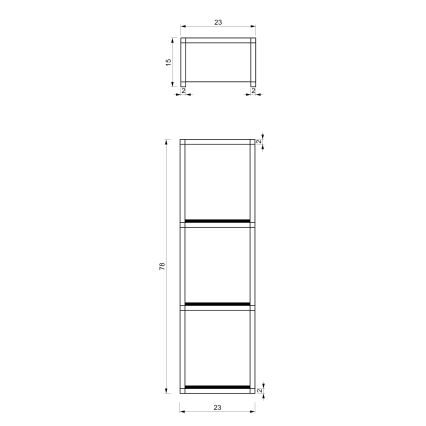 Porte-serviettes mural 78x23 cm noir