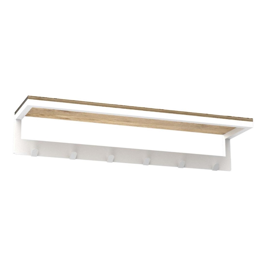 Porte-serviettes mural avec étagère 10x60 cm blanc