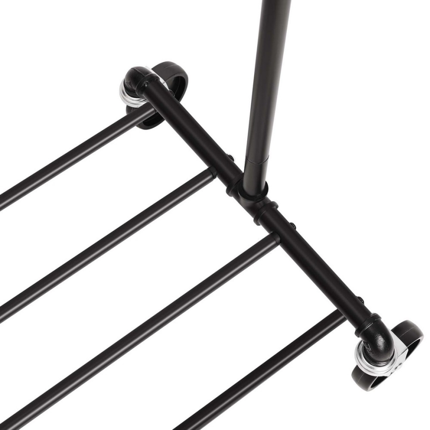Porte-vêtements mobile sur roulettes LINEA, noir