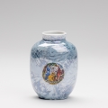 Porzellanvase 12,5x9 cm perlmuttfarben blau Grazien