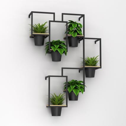 Pot de fleurs mural 38x18 cm noir