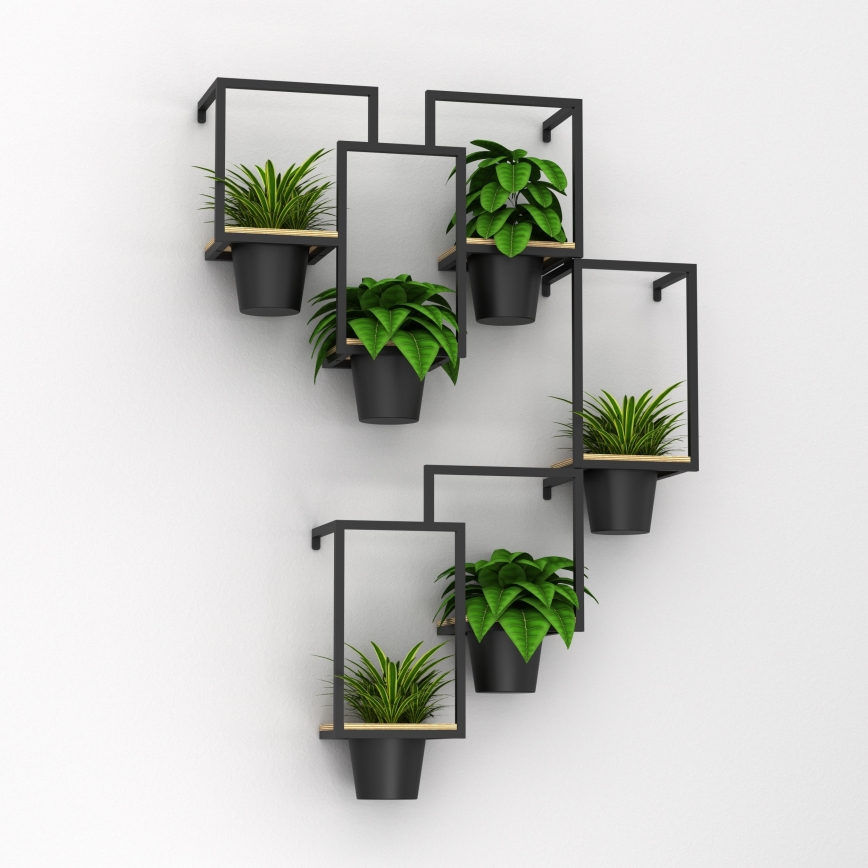 Pot de fleurs mural 38x18 cm noir