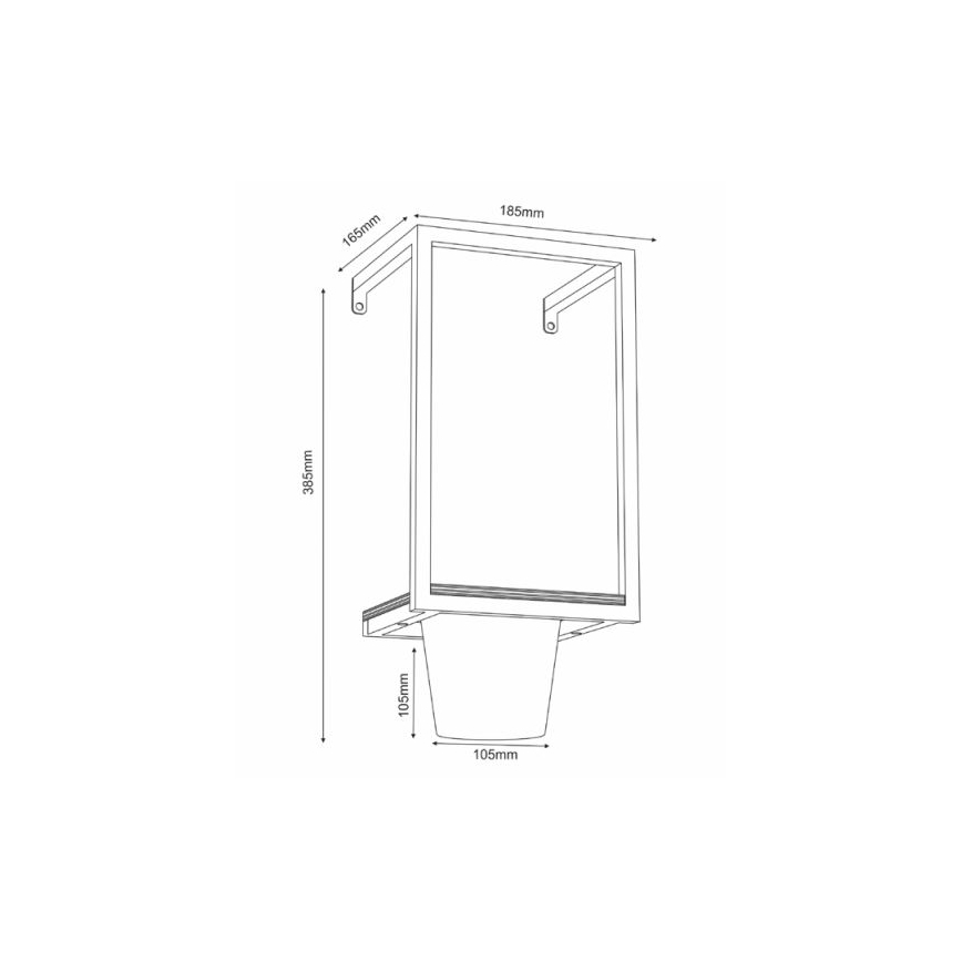 Pot de fleurs mural 38x18 cm noir