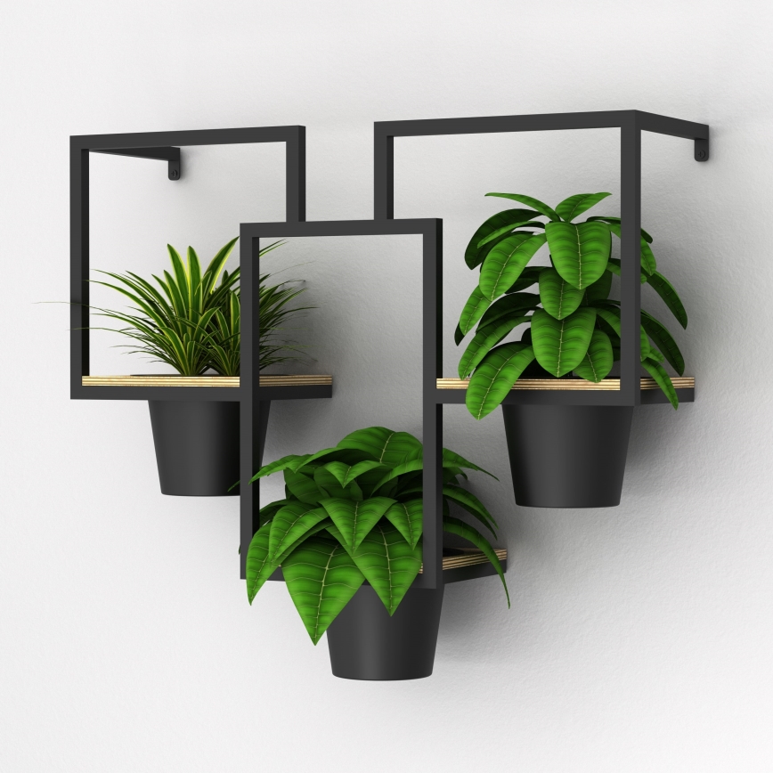 Pot de fleurs mural 46x53 cm noir