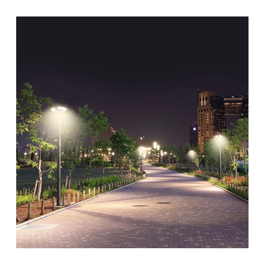 Poteau métallique avec support pour luminaire solaire 3 m
