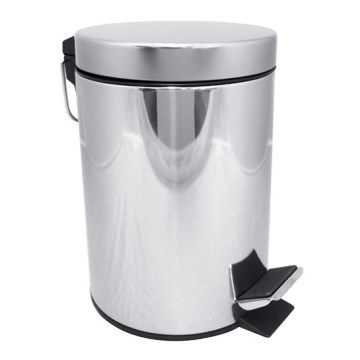 Poubelle 17x25,5 cm en inox, argentée