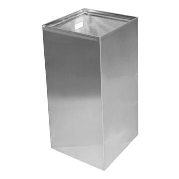 Poubelle 30x60 cm en acier inoxydable, finition argentée