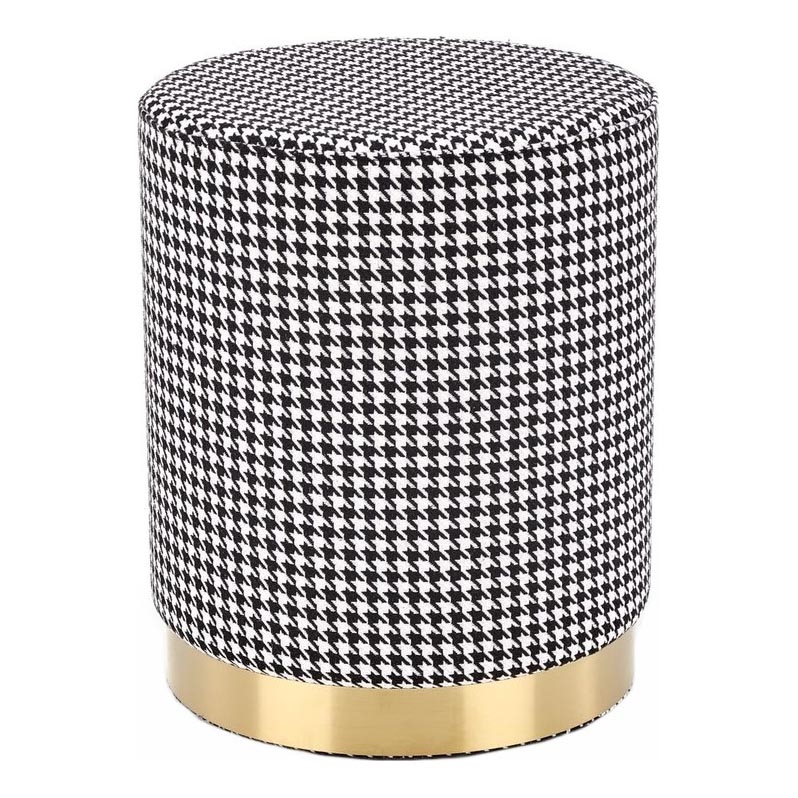 Pouf ARUNA diam. 36 cm bianco/nero/oro