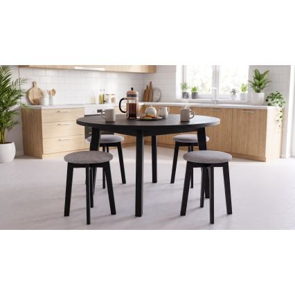 Pouf KUBE Ø 36 cm nero/grigio
