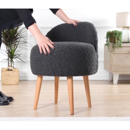 Pouf MIKI Ø 46 cm grigio scuro