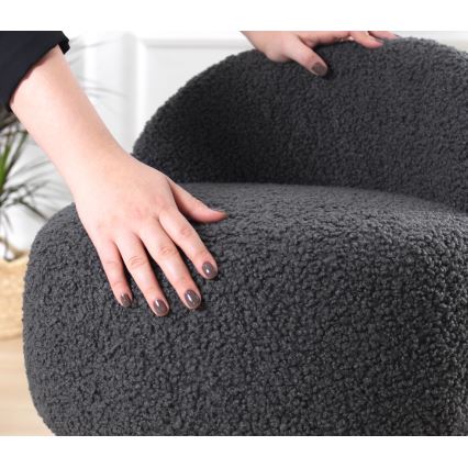 Pouf MIKI Ø 46 cm grigio scuro