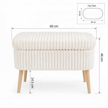 Pouf MOLIS 35x60 cm bianco