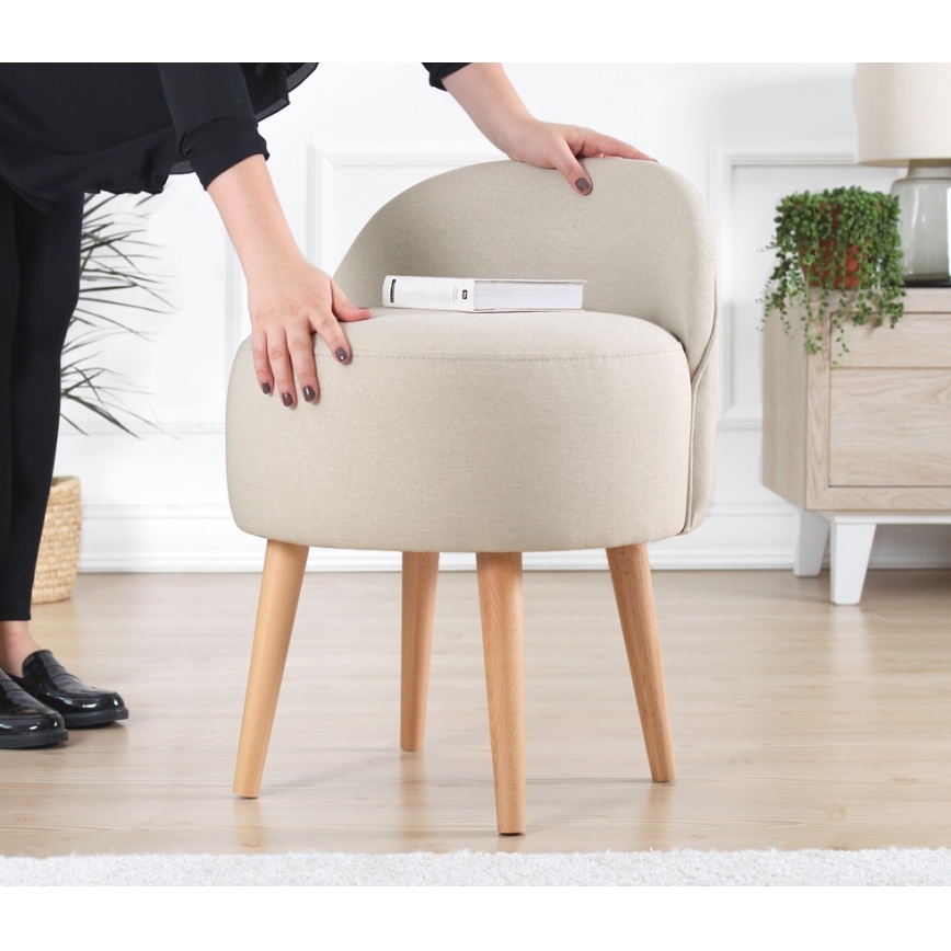 Pouf NIKI Ø 46 cm crema