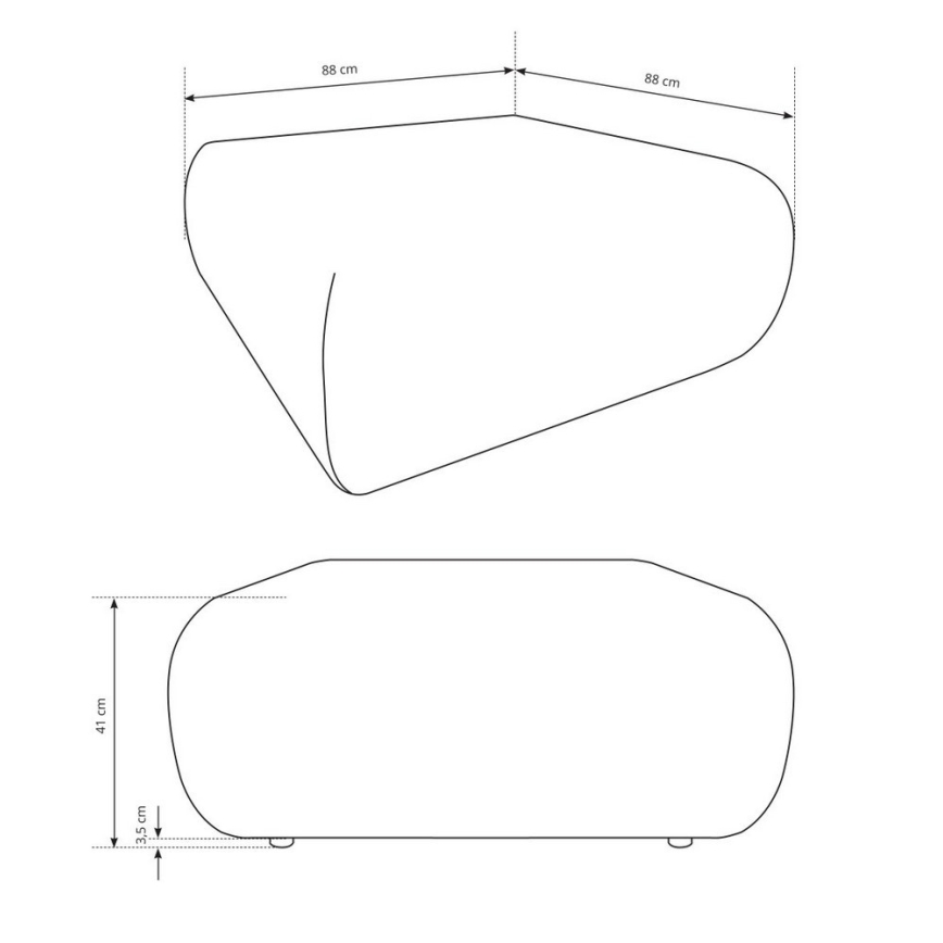 Pouf PRATO 88x88 cm beige