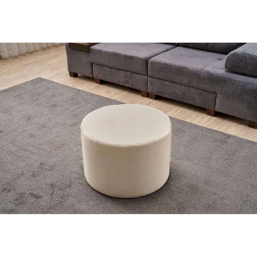 Pouf RABO, diametro 58 cm, crema
