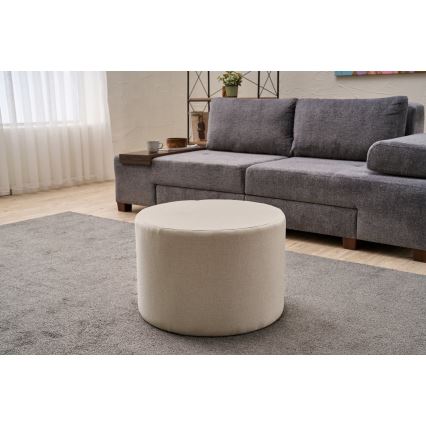 Pouf RABO, diametro 58 cm, crema