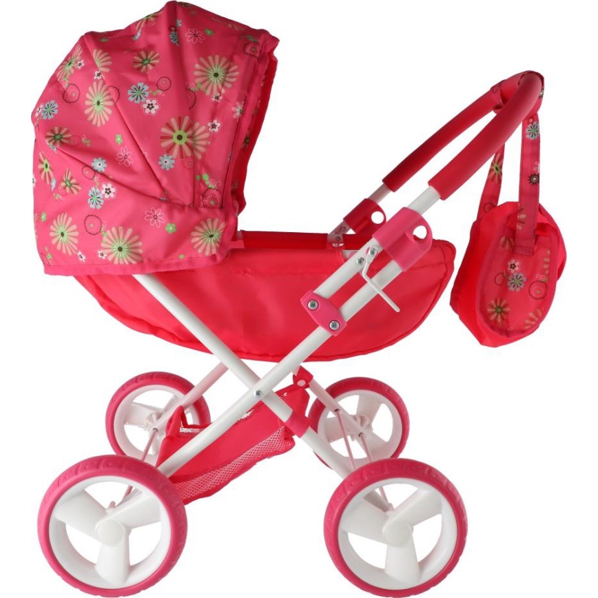 Poussette pour poupées rouge