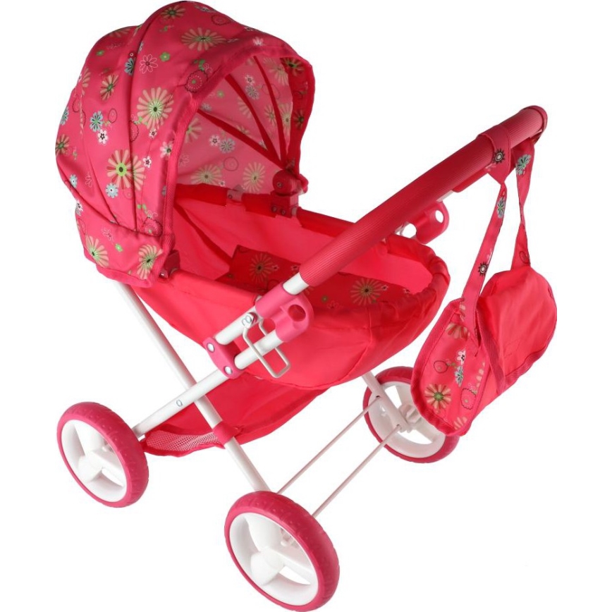 Poussette pour poupées rouge