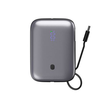 Power Bank 10000 mAh 20W Power Delivery Compact con cavo USB-C retrattile integrato 1m nero