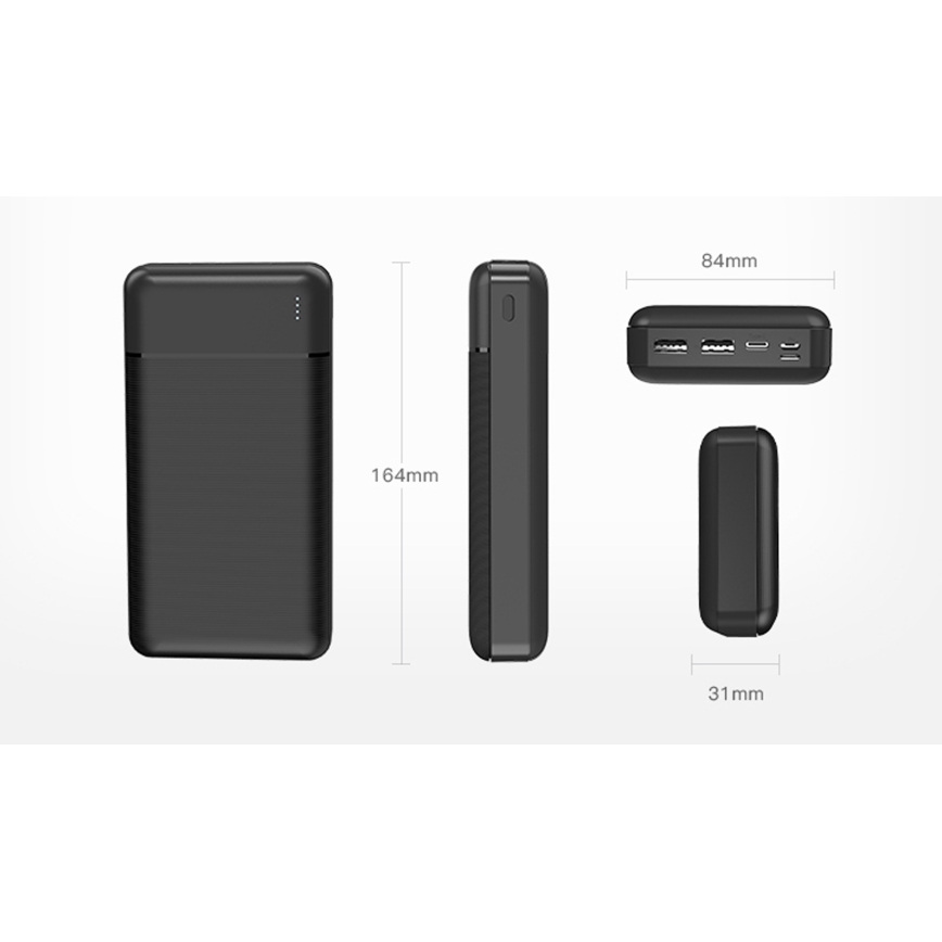 Power Bank 30000 mAh 3,7V nero