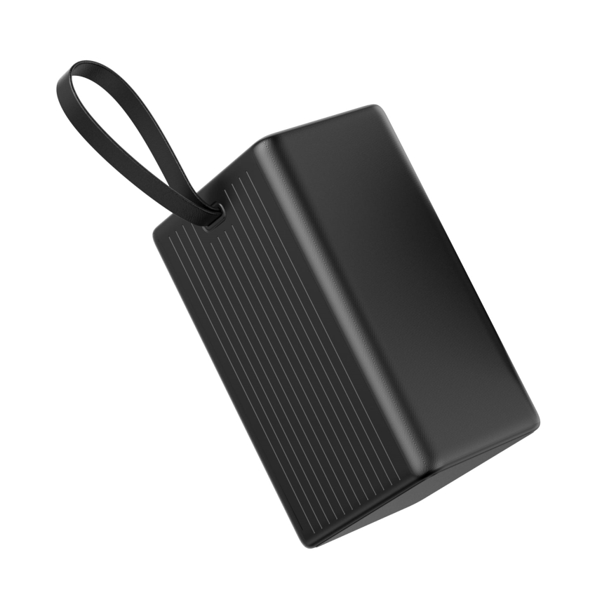 Power Bank 8000 mAh con Power Delivery, 4× USB-A + 2× USB-C, torcia LED e cavo USB-C 1 m, nero