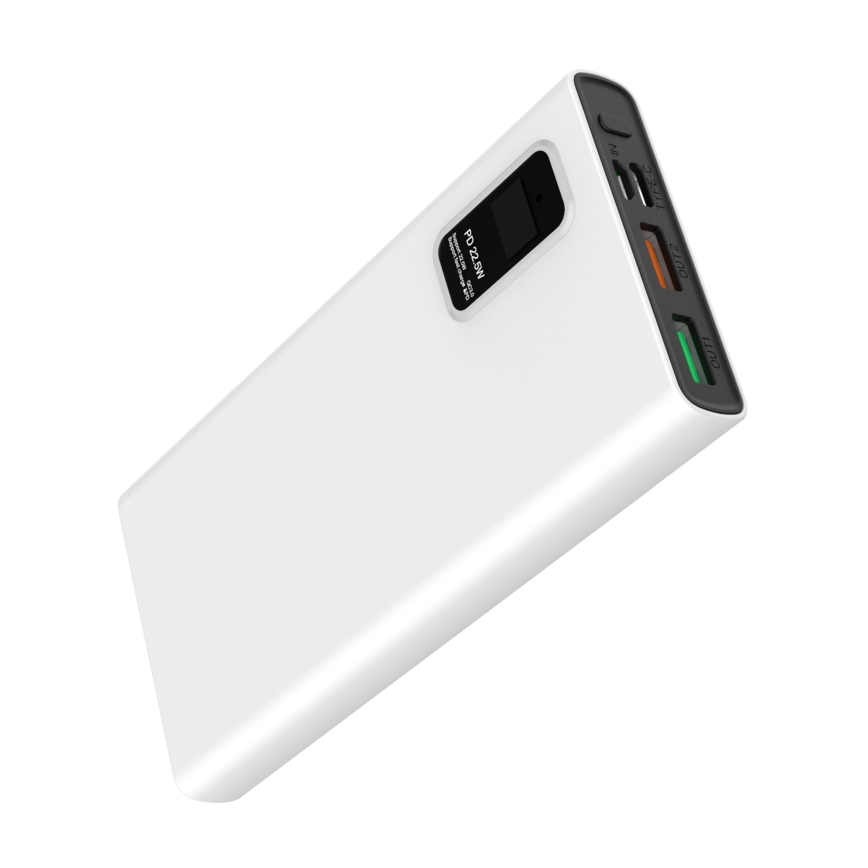 Power Bank con display LED Power Delivery 10000 mAh 3,7V bianco