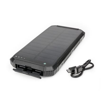 Power Bank con ricarica wireless e pannello solare Power Delivery 15W/10000 mAh nero