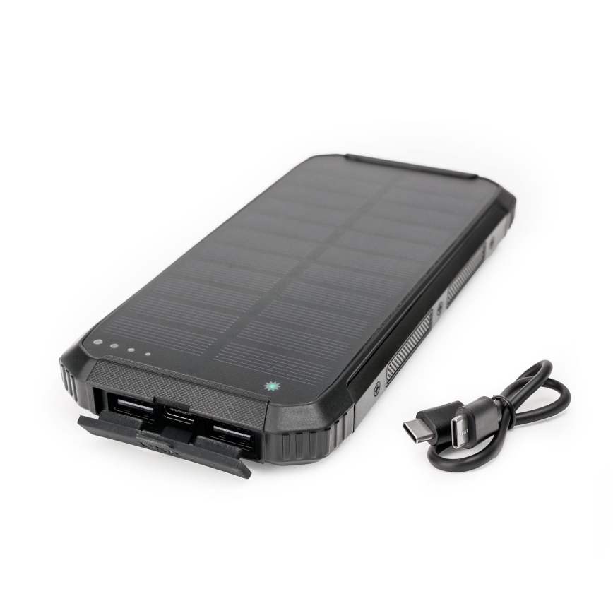 Power Bank con ricarica wireless e pannello solare Power Delivery 15W/10000 mAh nero