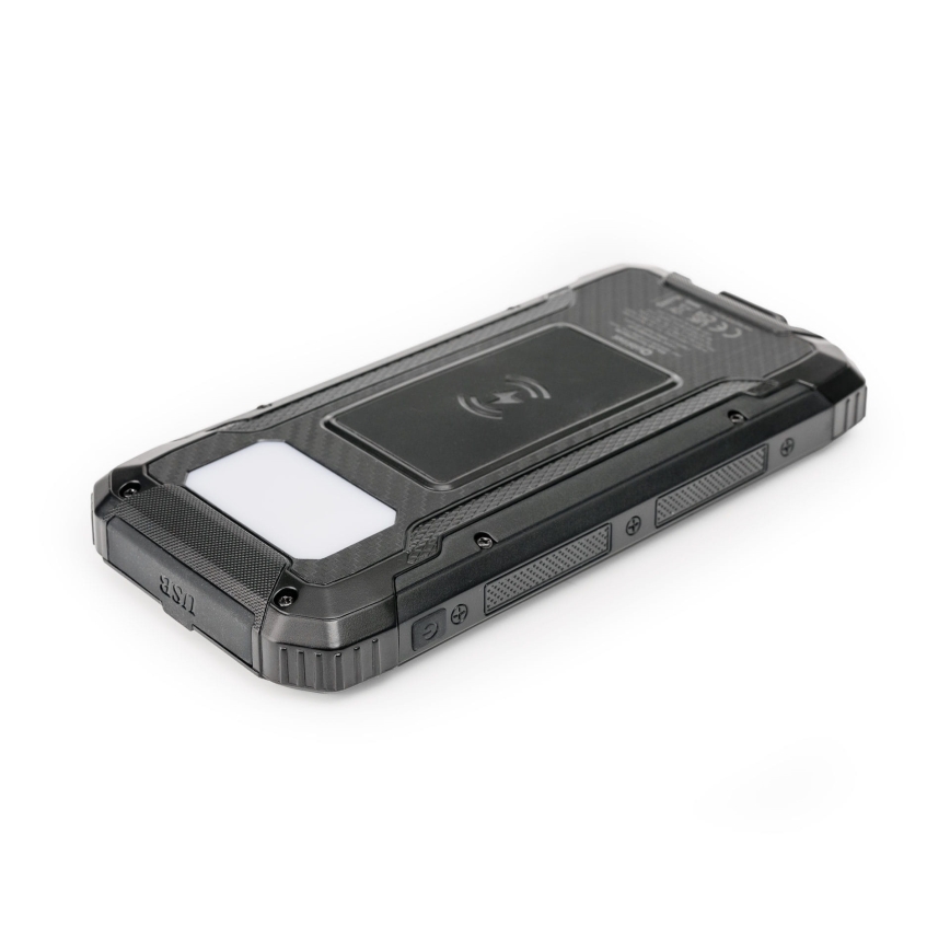 Power Bank con ricarica wireless e pannello solare Power Delivery 15W/10000 mAh nero