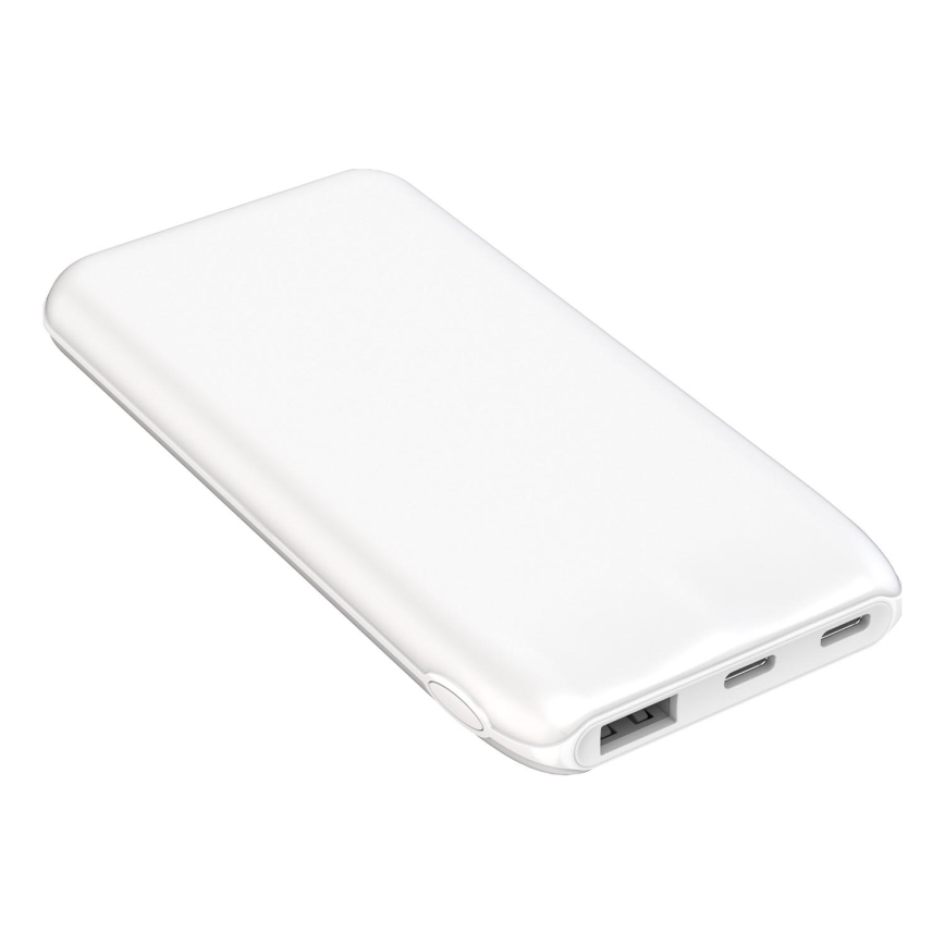 Powerbank 10000 mAh 10W Power Delivery 2xUSB-C + 1xUSB-A weiß