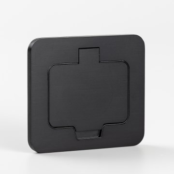 Presa a pavimento da incasso per esterno IP55 nero rettangolare