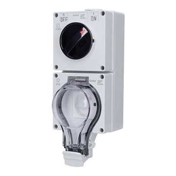 Presa per ambienti umidi con interruttore 230V/16A IP66