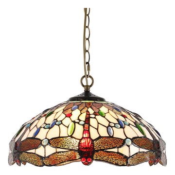 Prezent 1708 - Suspension chaîne TIFFANY 2xE27/60W/230V