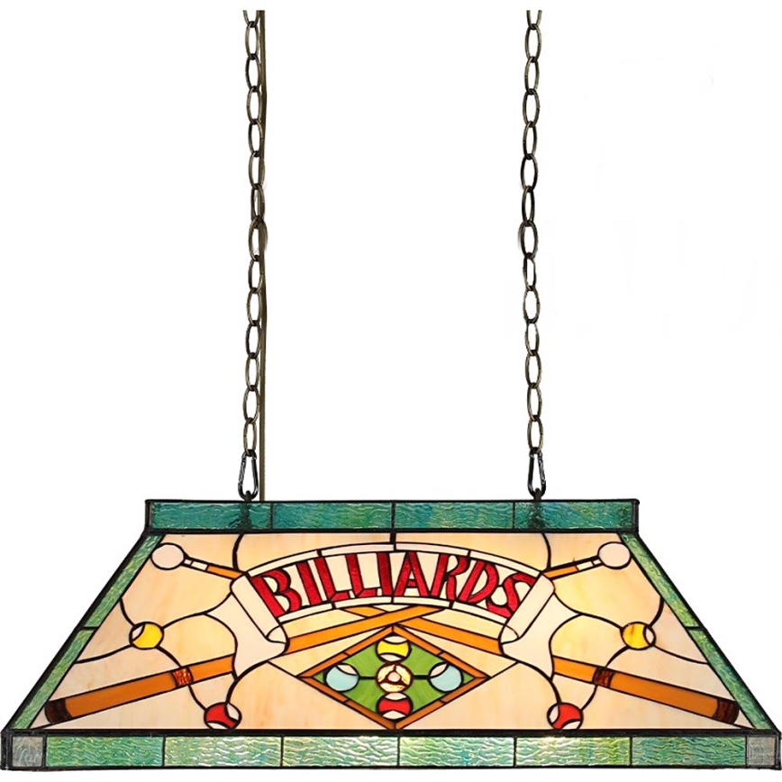 Prezent 1715 - Lampadario a catena TIFFANY BILLIARD 3xE27/60W/230V