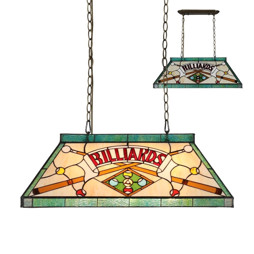 Prezent 1715 - Lampadario a catena TIFFANY BILLIARD 3xE27/60W/230V