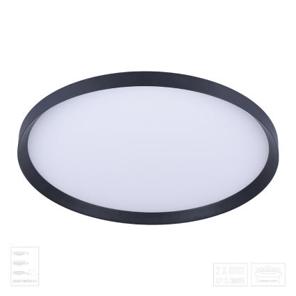 Prezent 17311 - Plafonnier LED ADRA LED/42W/230V + LED/13W 3000/4000/6000K Ø 48,5 cm noir