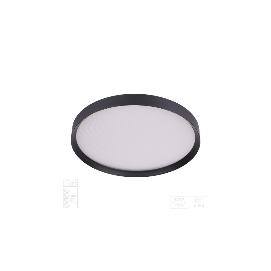 Prezent 17315 - Dimmbare LED-Deckenleuchte MAYSA LED/42W/230V 3000/4000/6000K Ø 48,5 cm schwarz