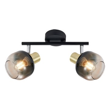 Prezent 27514 - Faretto PEGAS 2xE14/40W/230V nero/fumé