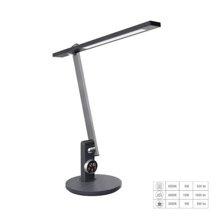 Prezent 31215 - Dimmbare, flexible LED-Tischleuchte mit Touch-Funktion und Anzeige PUNK LED/12W/230V 3000-6500K