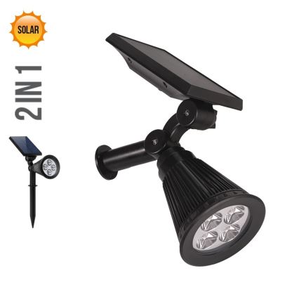 Prezent 65286 - LED-Solarleuchte 2in1 LION LED/2W/3,7V IP44 2220 mAh