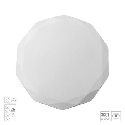 Prezent 71338 - Dimmbare LED-Deckenleuchte IRIDIO LED/30W/230V 3000/4000/6500K Ø 39 cm weiß
