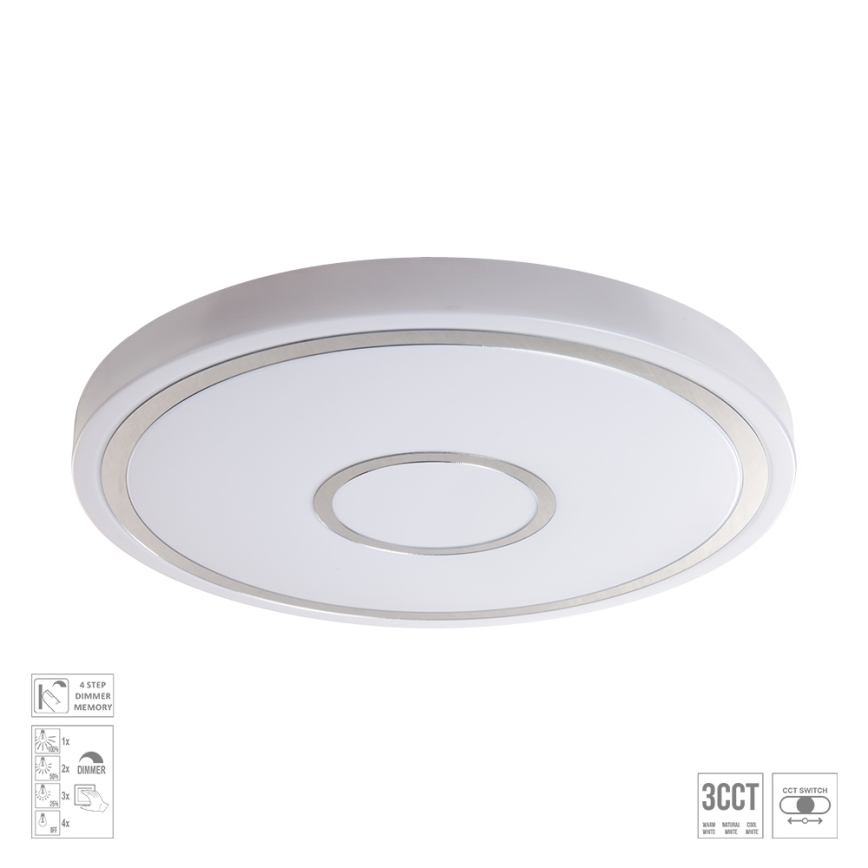 Prezent 71341 - dimmbare LED-Deckenleuchte MOZAN LED/30W/230V 3000/4000/6500K Ø 38 cm weiß