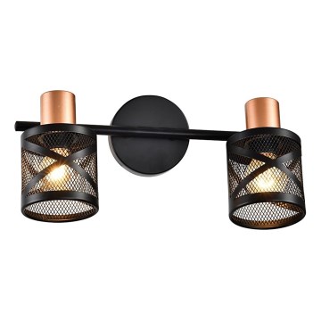 Prezent 75468 - Spot mural ANTARES 2xE14/40W/230V noir/cuivre