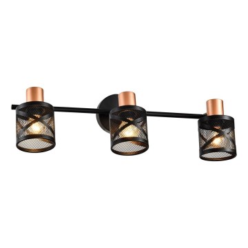 Prezent 75469 - Faretto da parete ANTARES 3xE14/40W/230V nero/rame