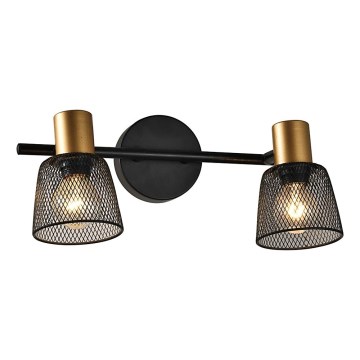 Prezent 75471 - Spot mural DAYTONA 2xE14/40W/230V noir/doré