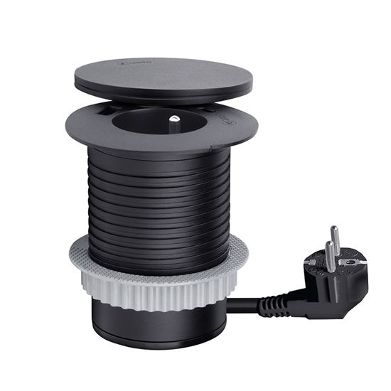 Prise encastrable avec recharge sans fil 10 W, 1 prise + USB A + C, noire
